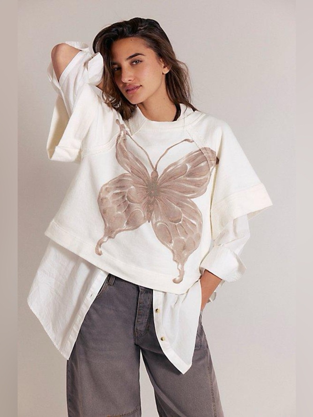 NWT! FP Free People Dahlia Short Sleeve Pullover Sz Small & Large